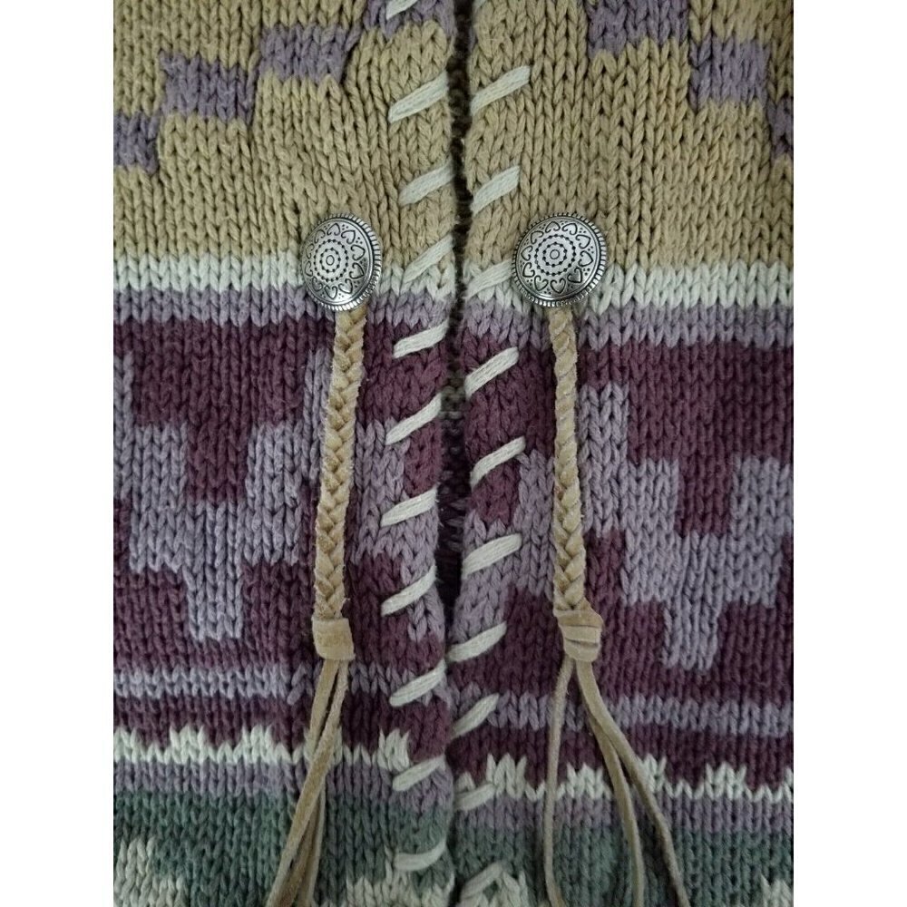 Beaver Canoe Vintage Western Aztec Vest Hand Knit Size Medium - Picture 5 of 6